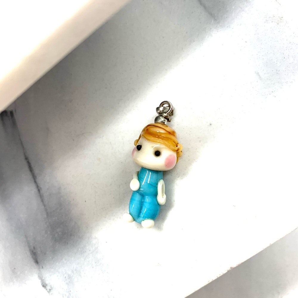 COPY - Handmade glass boy 👦 pendant with silver chain